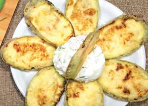 Dovlecei prăjiți cu tzatziki